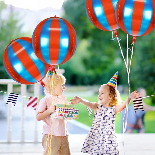 Vista 5 de Paquete de 9 globos de circo, decoraciones de carnaval de LIYDE para fiestas temáticas de circo, decoraciones de circo de 22 pulgadas, globos