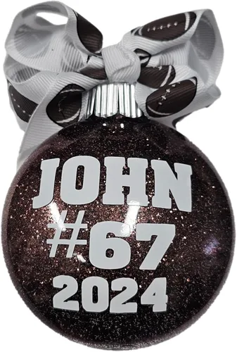 Vista 27 de Adorno de Navidad personalizado relleno de purpurina hecho a medida, regalo ideal para fiesta de intercambio de regalos de oficina (Aqua)