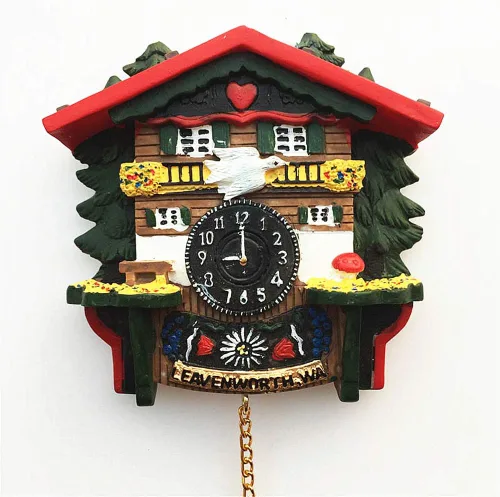 Vista 2 de Reloj de cuco estilo Leavenworth Washington State USA America Nevera Magnet Souvenir Gift Collection