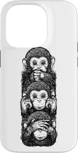 Vista 17 de Three Wise Monkeys See No Evil Hear No Evil Speak No Evil Case for iPhone 16