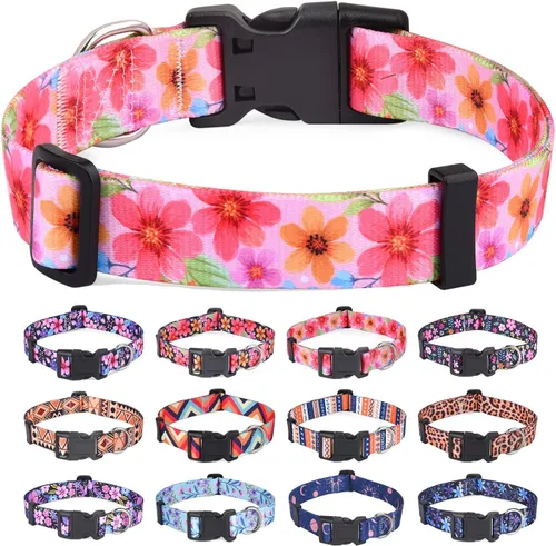 Vista 25 de Collar para Perros para Perros Pequeños y Gatos, Collar Suave y Cómodo para Mascotas para Perros Pequeños, Medianos y Grandes, Patrón Geométrico