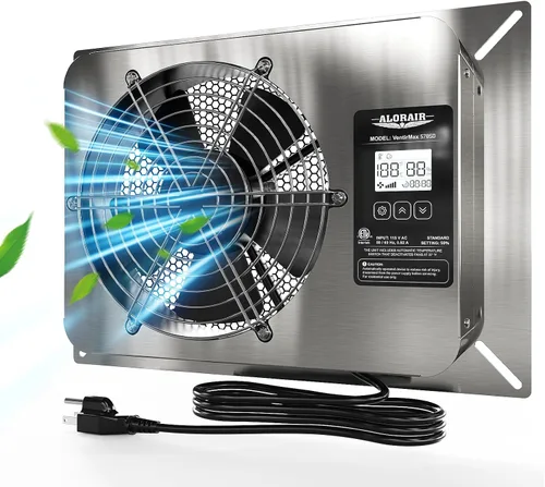 Vista 8 de ALORAIR Ventilador de espacio de arrastre de 300 CFM con humidistato