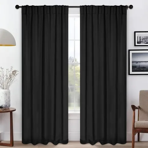 Vista 22 de BLUENILEMILLS Paneles de cortinas opacas para oscurecer la habitación con bolsillo para barra/pestañas traseras, cortinas perfectas para ventanas