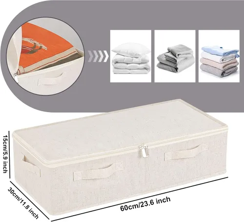Vista 6 de Contenedor de almacenamiento debajo de la cama, contenedores plegables debajo de la cama, organizadores de armario con tapa para organizar ropa