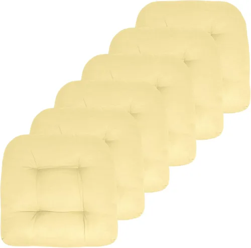 Vista 22 de Sweet Home Collection - Cojines para silla de patio y exterior, almohadillas prémium con relleno grueso y cómodo de fibra, mechones, 19 x 19 Negro