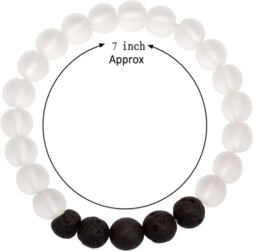 Vista 3 de YISSION Pulseras de cristal curativo de piedras semipreciosas de aceite esencial con cuentas para hombres, mujeres y niñas, juego de alivio