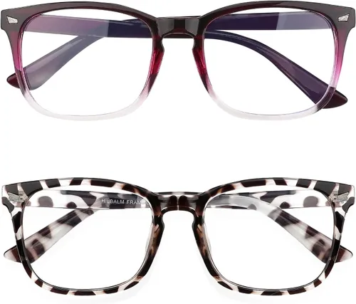 Vista 17 de Gafas con filtro de luz azul, paquete de 2 lentes de luz azul para hombre, anteojos de luz azul para mujer, anteojos con luz azul para fatiga ocular
