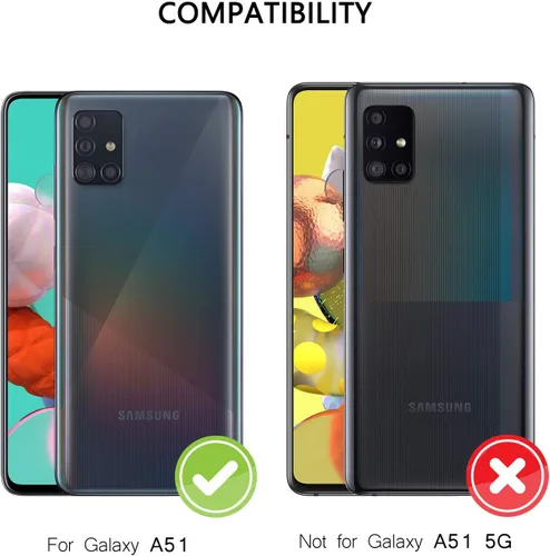 Vista 2 de Funda tipo cartera para Samsung Galaxy A51 4G, con soporte magnético, funda protectora de cuero estilo libro, duradera, a prueba de golpes