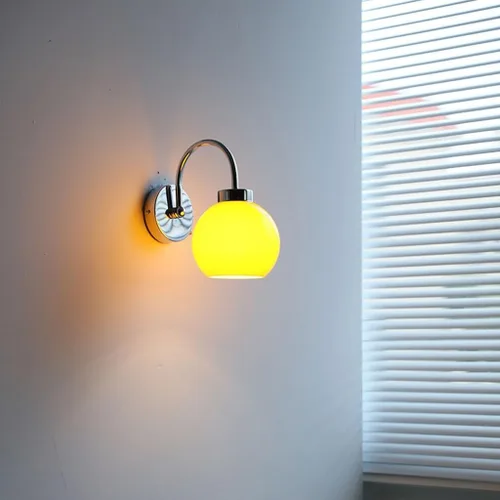 Vista 6 de Wall Lamp Living Room TV Background Wall Simple Glass Room Features Creative Corridor Bedside Lamp Bedroom Wall Lamp Wall Lamp for Bedroom