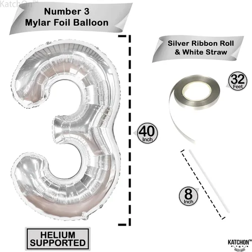 Vista 1366 de KatchOn Globo negro del número 1 de 40 pulgadas, globo de feliz cumpleaños Large Mylar Number One Balloon for 1st Birthday Decorations, Foil