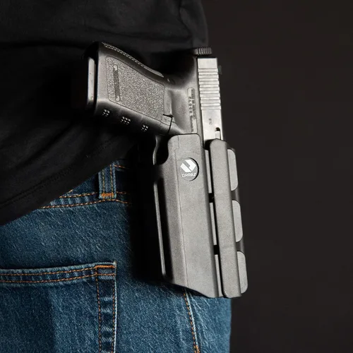 Vista 4 de Orpaz Funda con rodamiento de luz T40 – Funda táctica universal OWB, seguridad de nivel 2 y nivel 3, compatible con la mayoría de luces de pistola
