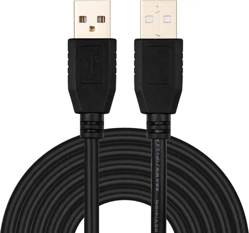 Vista 8 de Tan QY Cable USB A a A macho de 30 pies, cable USB de doble extremo con conector chapado en oro para carcasas de discos duros, impresoras, módems