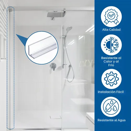 Vista 6 de KC Hardware - Parachoques de sello de jamba en forma de L, sello inferior de puerta de ducha para puertas de ducha de 3/8 y 1/2 pulgadas, 95