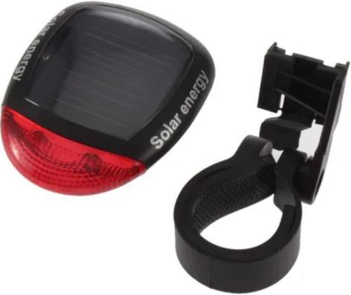 Vista 2 de anso Luz trasera LED con energía solar intermitente luz trasera bicicleta bicicleta lámpara seguridad 2 LED reflector