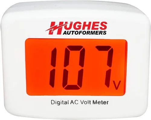 Vista 2 de Power Watchdog Hughes Autoformers DVM de doble color, voltímetro digital LED Lector de voltaje de CA enchufable para tomas de RV, marinas