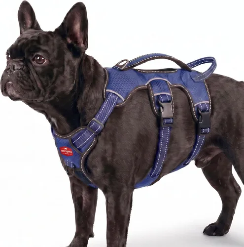 Vista 24 de Tuff Pupper Arnés para perro sin escape a prueba de escape, arnés ajustable de 5 puntos para perros, arneses acolchados para perros, arneses