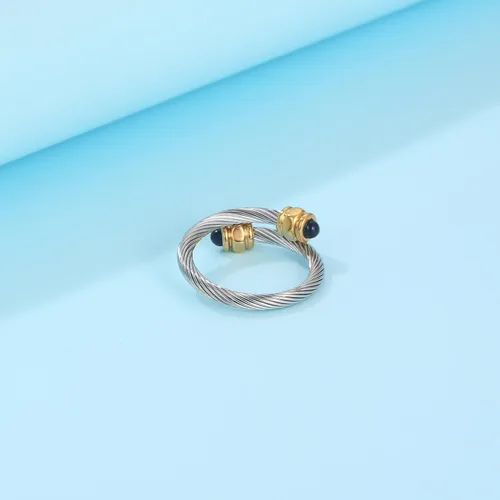 Vista 5 de Anillo de cable para mujer, un anillo de perla de puño diseñado para adaptarse a circunferencias de dedo entre 70mm-90mm