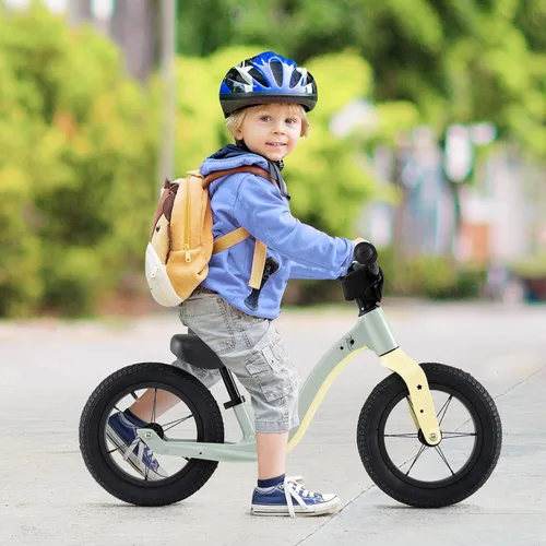 Vista 2 de BABY JOY Bicicleta de equilibrio de 12 pulgadas, marco de aleación de magnesio con asiento ajustable, manubrio giratorio de 360° y neumáticos