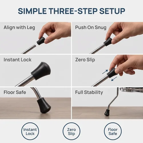 Vista 8 de 3pcs Floor Drum Rubber Foot Tips, Wear Resistant Drum Leg Sleeves