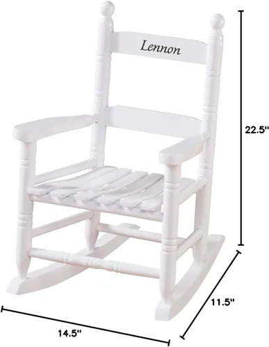 Vista 3 de Miles Kimball Custom Childs White Rocker - Fuente negra Black Fuentes