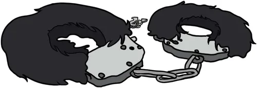 Vista 5 de Esposas de felpa con llaves, esposas de juguete, accesorios para disfraz de escenario (negro, 1)
