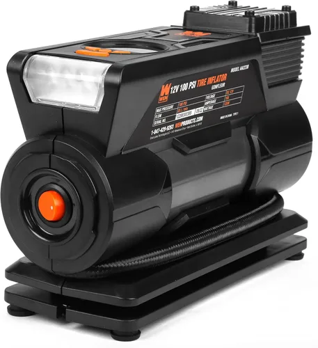 Vista 5 de WEN Compresor de aire portátil para inflador de neumáticos, 12 V, 100 PSI con estuche de transporte (AA2230)