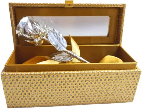 Vista 11 de Rosa natural bañada en oro de 24 quilates con caja de regalo roja para hombres y mujeres, 6 pulgadas de largo, la mejor opción de regalo en el día