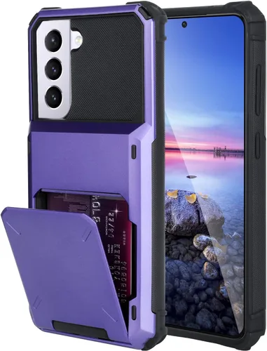 Vista 57 de Funda tipo cartera para Samsung Galaxy S22 con ranura para 2 tarjetas de crédito Funda a prueba de golpes Hybrid Heavy Duty Protection Armor Funda