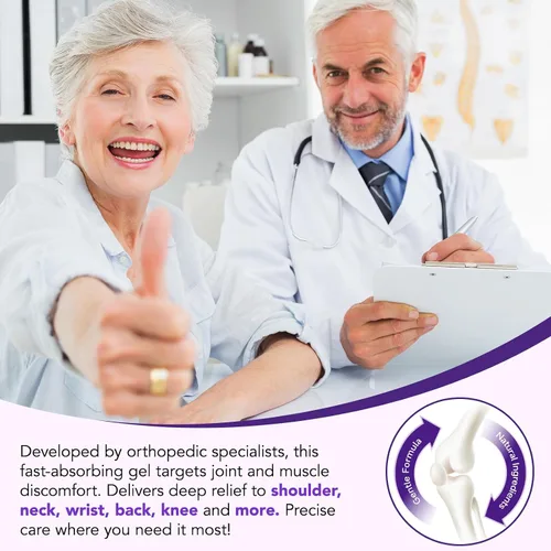 Vista 4 de Paquete de 2 masajes de gel morado para articulaciones, crema de masaje calmante para actividades articulares, músculos, rodillas, lumbar, cuello