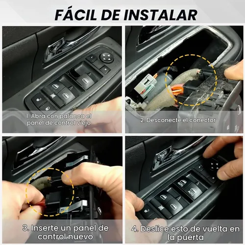 Vista 7 de Interruptor maestro de ventana de alimentación del lado del conductor 9 pines + 3 pines Compatible con 2009 2010 2011 2012 Dodge Ram 1500 2500 3500