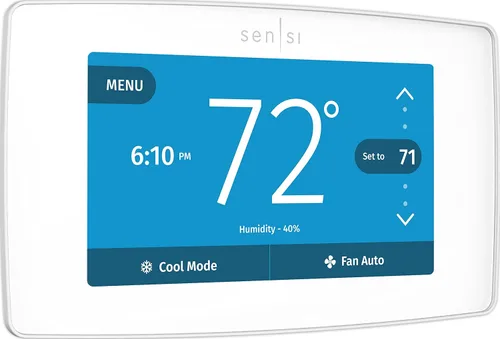 Vista 14 de Emerson Sensi Touch - Termostato inteligente Wi-Fi con pantalla táctil a color, funciona con Alexa, certificado Energy Star, requiere cable C, ST75