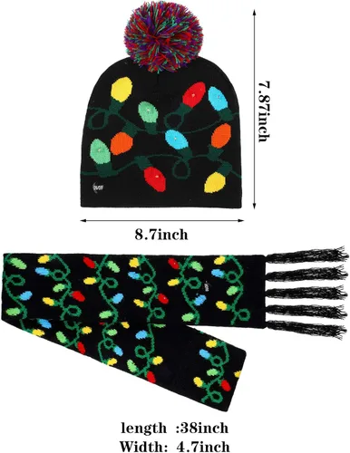 Vista 7 de SATINIOR 2 sombreros de Navidad con luz LED para fiesta de Navidad