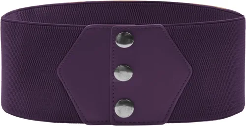 Vista 11 de GRACE KARIN Cinturón con botón de presión para mujer, cinturón elástico ancho para corsé, para vestido, con cintura elástica estirable Negro