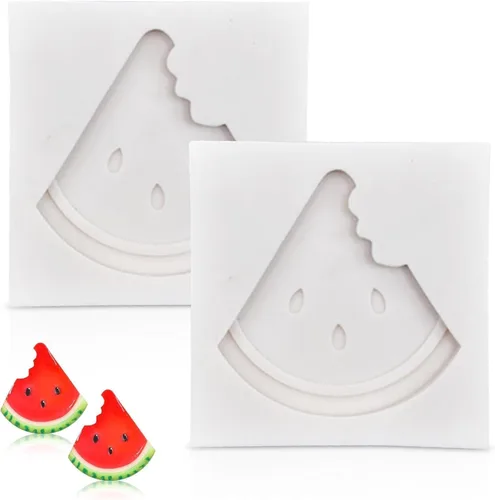 Vista 9 de Moldes de silicona para frutas, molde de chocolate para fondant, 2 piezas, molde de sandía, lindo molde de decoración de tartas, molde de silicona