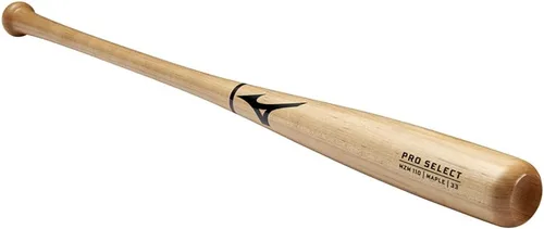Vista 5 de Mizuno Bate de béisbol de madera de arce Pro Select Arce duro para roca Barril comprimido Punto de tinta Extremo ahuecado