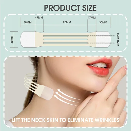Vista 2 de Cinta de ajuste invisible para el cuello (8 bandas elásticas para el cuello, 20 cintas de repuesto)