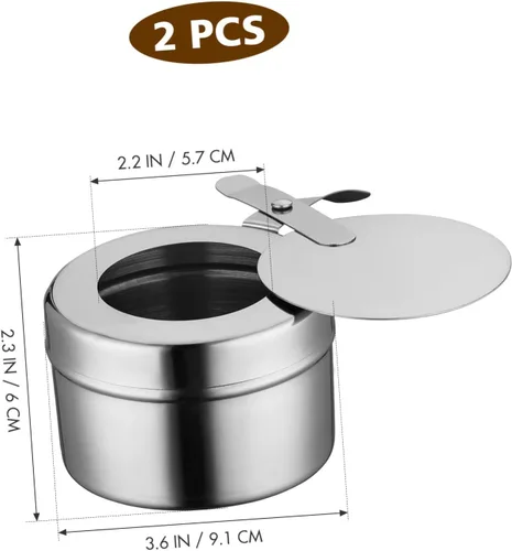 Vista 2 de DOITOOL Soporte para latas de combustible de acero inoxidable, 2 unidades, latas de combustible para calentador de alimentos, soporte de combustible