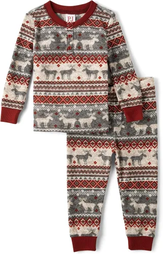 Vista 17 de The Children's Place Family Matching, Plaid Waffle 2 Piece Pajama Sets