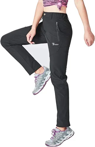 Vista 7 de Rdruko Pantalones deportivos ligeros de secado rápido para mujer resistentes al agua con bolsillos