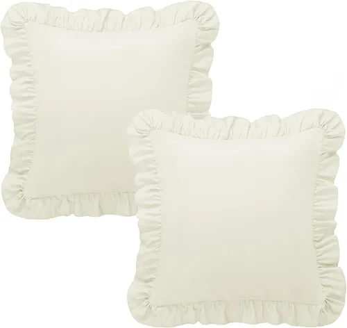 Vista 8 de KKJIAF Paquete de 2 fundas de almohada con volantes de 18 x 18 pulgadas