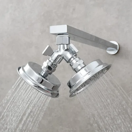 Vista 2 de Tecmolog Divisor de ducha de latón de 2 vías desviador de brazo de ducha con válvula de cierre G 1/2 para cabezal de ducha cromado, DSF017