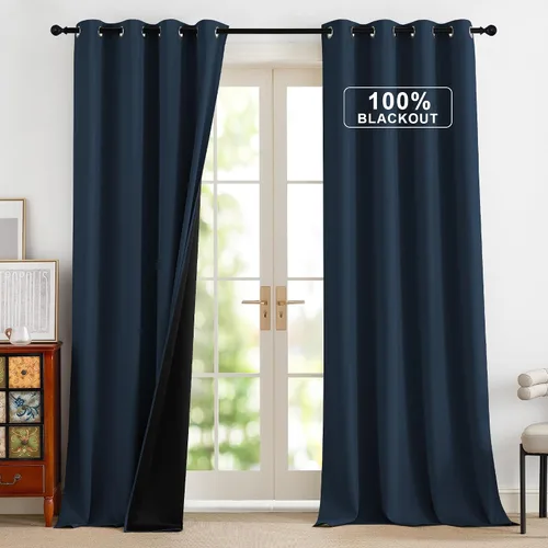 Vista 20 de NICETOWN Cortinas 100% Opacas Cortas de 36 Pulgadas de Largo para Dormitorio, Privacidad Aislamiento Térmico con Ojales Cortinas de Ventana