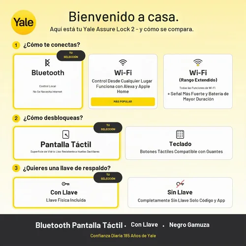 Vista 6 de Yale Assure Lock 2 - Cerradura de seguridad para teclado con Bluetooth Ante negro
