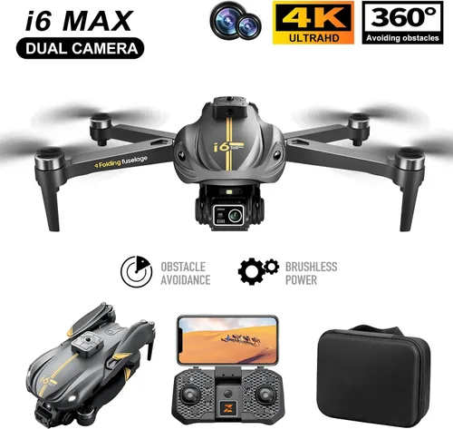 Vista 7 de Dron motor sin escobillas con cámara-4K, dron plegable con evitación de obstáculos, visión nocturna con control de aplicación, vuelo estable