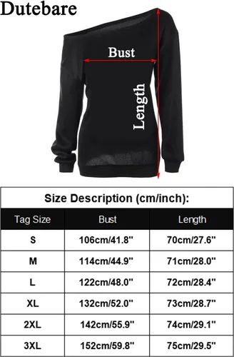 Vista 7 de Dutebare - Sudadera de manga larga con hombro descubierto para mujer, blusa larga holgada