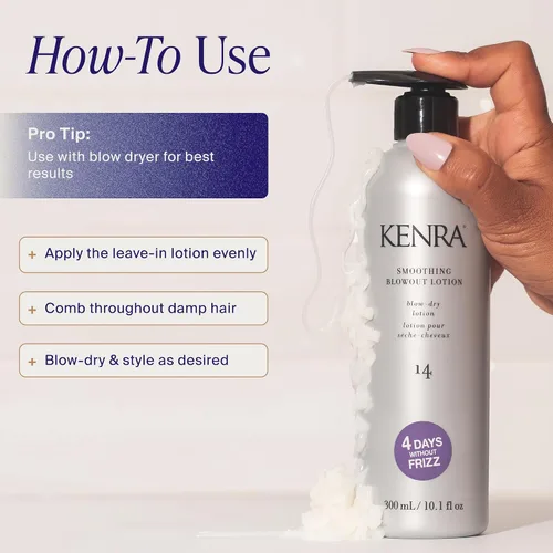 Vista 5 de Kenra Smoothing Blowout Lotion 14 Spray ultrafino Hasta 4 días sin encrespamiento Mejora la suavidad y manejabilidad de un soplado