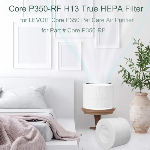 Vista 3 de Filtro de repuesto P350-RF para LEVOIT Core P350, filtro HEPA verdadero H13 P350 3 3 en 1, nueva tela fina con filtro de carbón activado