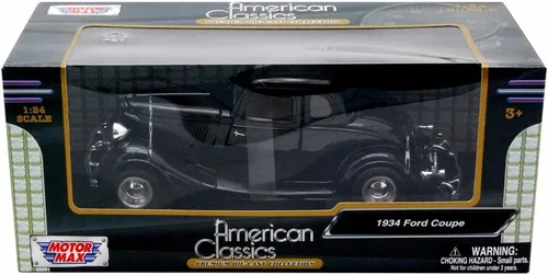 Vista 4 de 1934 Ford Coupe, Negro - Motormax 73217 - Coche de juguete a escala 1/24 fundido a troquel