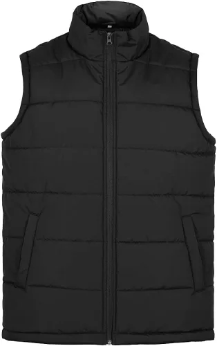 Vista 3 de MADHERO Chaleco acolchado con cuello alto acolchado sin mangas para hombre