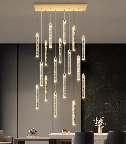 Vista 27 de Candelabros de cristal modernos de 1 luz LED regulable Iluminación colgante para isla de cocina, comedor, pasillo
